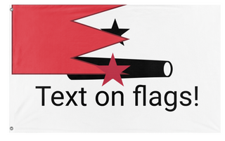 A mockup of the custom flag 'test flag' on a white background