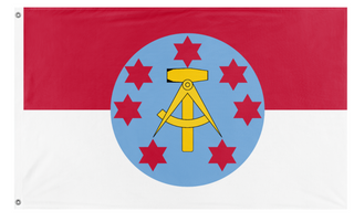 A mockup of the custom flag 'Spatland flag' on a white background