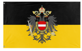 A mockup of the custom flag 'Austrian empire flag' on a white background