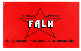 A mockup of the custom flag 'FALN flag' on a white background