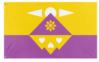 A mockup of the custom flag 'The Kingdom of Monsters... flag' on a white background