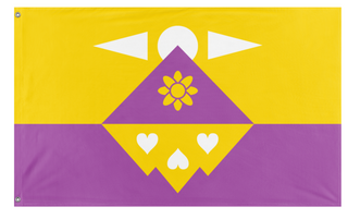 A mockup of the custom flag 'The Kingdom of Monsters... flag' on a white background