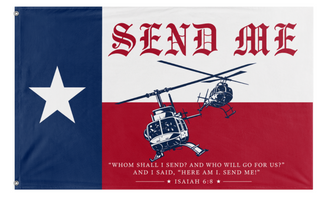 A mockup of the custom flag 'Texas' on a white background