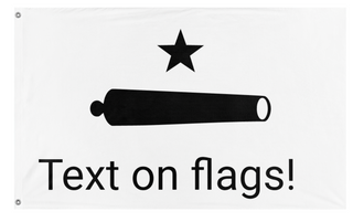 A mockup of the custom flag 'Test' on a white background