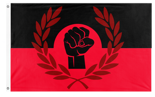 A mockup of the custom flag 'Albanian Monarchist rebels' on a white background