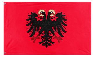 A mockup of the custom flag 'Kingdom of Albania' on a white background