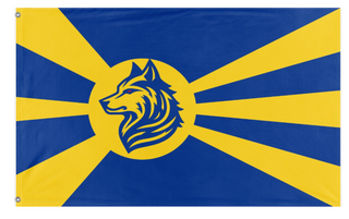 A mockup of the custom flag 'Gamemaster flag' on a white background