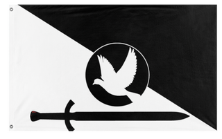 A mockup of the custom flag 'Pigeonic' on a white background