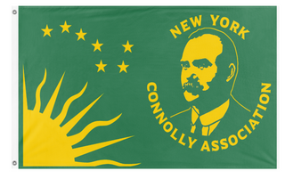 A mockup of the custom flag 'Connolly association' on a white background