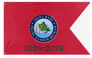A mockup of the custom flag 'JBC Farewell' on a white background