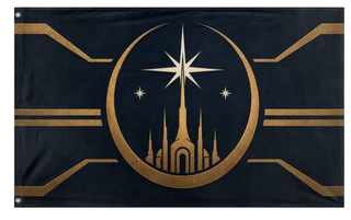 A mockup of the custom flag 'SW Mirial Flag' on a white background