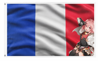 A mockup of the custom flag 'France Astolfo flag' on a white background