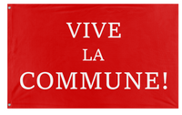 A mockup of the custom flag 'Viva La Commune flag' on a white background