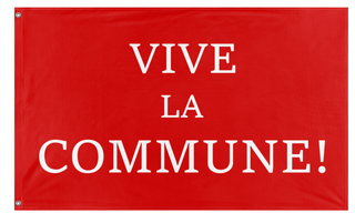 A mockup of the custom flag 'Viva La Commune flag' on a white background
