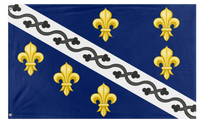 A mockup of the custom flag 'Kingdom of Bosnia flag' on a white background