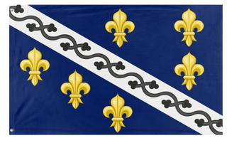 A mockup of the custom flag 'Kingdom of Bosnia flag' on a white background