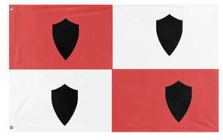 A mockup of the custom flag 'Carija flag' on a white background