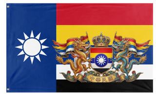 A mockup of the custom flag 'Imperial Republic of China flag' on a white background