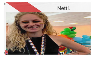A mockup of the custom flag 'netti flag' on a white background
