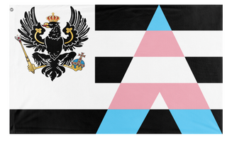 A mockup of the custom flag 'Hohenzollern_Chaser flag' on a white background