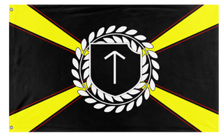 A mockup of the custom flag 'Victory flag' on a white background