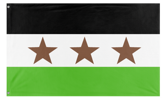 A mockup of the custom flag 'Flag of the Fennec Union' on a white background