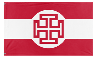 A mockup of the custom flag 'Fatherland Front flag' on a white background