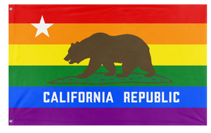 A mockup of the custom flag 'California State Pride flag' on a white background