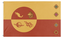 A mockup of the custom flag 'Family Flag' on a white background