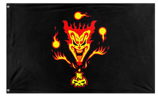 A mockup of the custom flag 'ICP The amazing Jeckel brothers ver 1 flag' on a white background