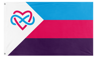 A mockup of the custom flag 'Newer Polyamorous flag' on a white background