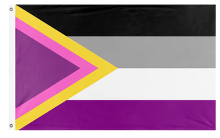 A mockup of the custom flag 'Combined Asexual Flag' on a white background