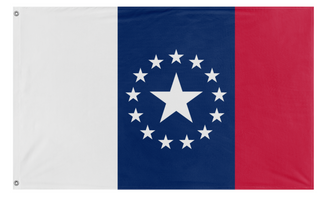 A mockup of the custom flag 'The Chet S Flag' on a white background