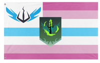 A mockup of the custom flag 'Femboy Changeling Lands flag' on a white background
