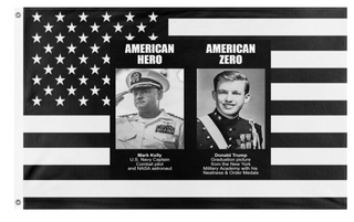 A mockup of the custom flag 'Amurica flag' on a white background