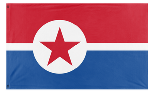 A mockup of the custom flag 'North Korea flag' on a white background