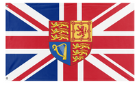 A mockup of the custom flag 'Franco-British Union flag' on a white background