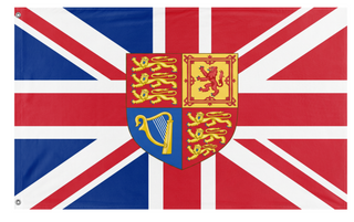 A mockup of the custom flag 'Franco-British Union flag' on a white background