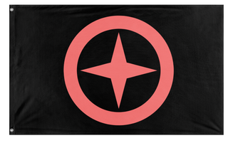 A mockup of the custom flag 'Greneclyf flag' on a white background