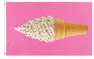 A mockup of the custom flag 'summer flag' on a white background