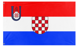 A mockup of the custom flag 'Povijesna Hrvatska zastava flag' on a white background