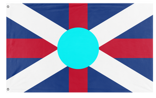 A mockup of the custom flag 'New British flag' on a white background
