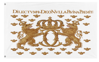 A mockup of the custom flag 'Flag Of Livgardet The Year 1700' on a white background