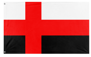 A mockup of the custom flag 'KSRD banner flag' on a white background