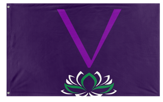 A mockup of the custom flag 'V day flag' on a white background