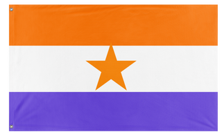 A mockup of the custom flag 'New Dutch flag' on a white background