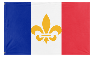 A mockup of the custom flag 'New French flag' on a white background