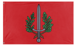A mockup of the custom flag 'Futurism flag' on a white background