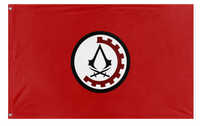 A mockup of the custom flag 'Syndicate flag' on a white background