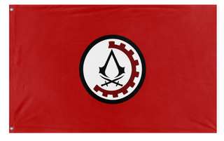 A mockup of the custom flag 'Syndicate flag' on a white background
